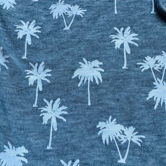 CHASER Womens Gray Palm Trees Cropped Yoga Hoodie Sweatshirt Medium - Picture 9 of 13